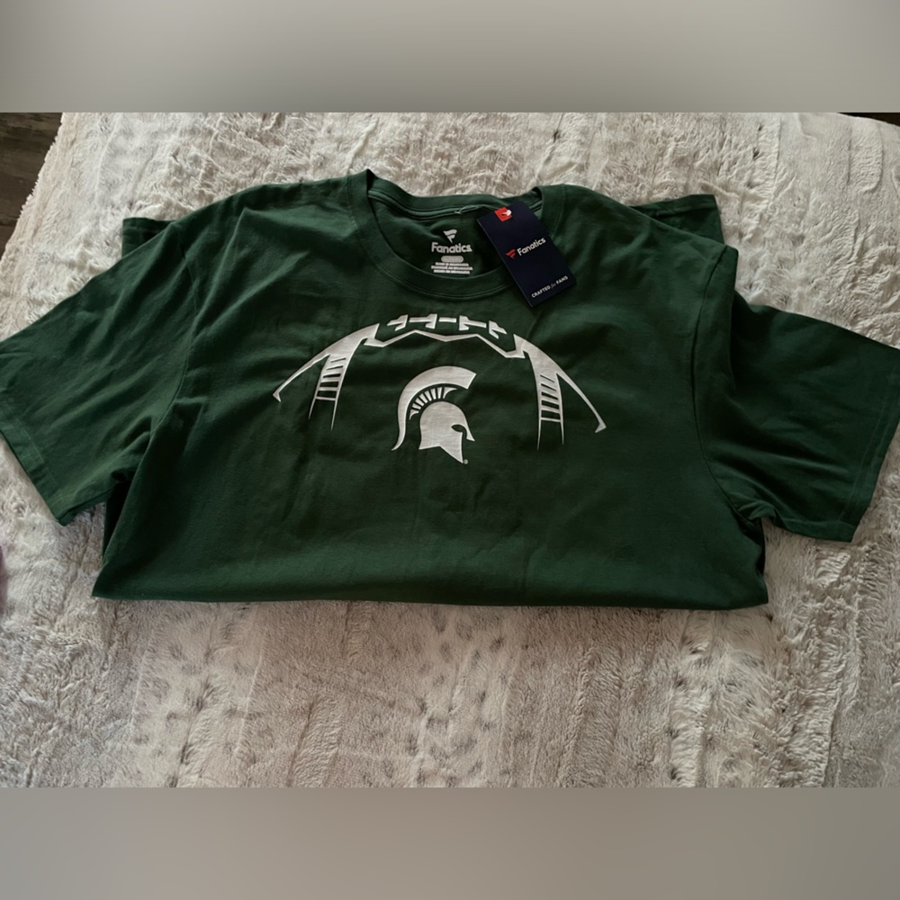 NCAAF FANATICS MICHIGAN STATE SPARTANS FOOTBALL SHIRT W TAG MONTANA MOOK
